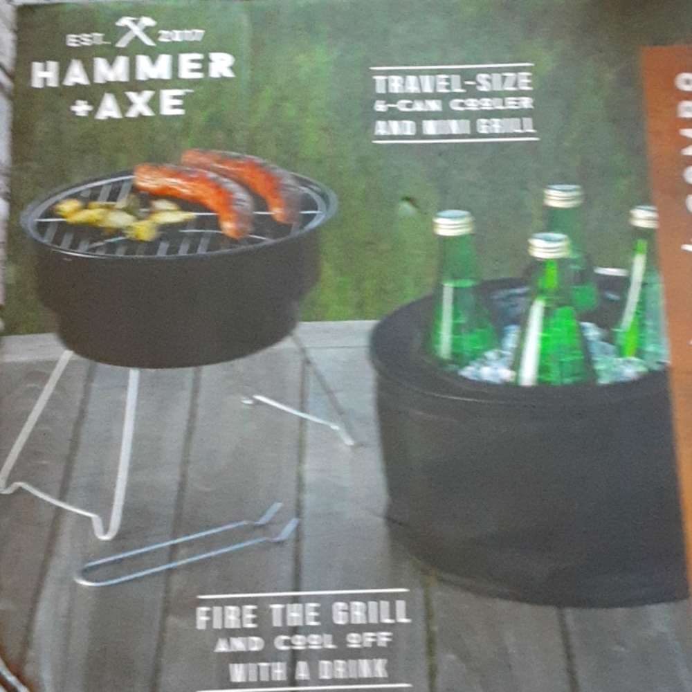 Travel size cooler and grill
